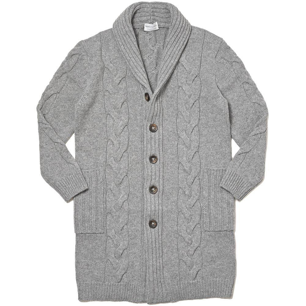 Settefili Cashmere セッテフィーリ カシミア ウール カシミヤ ケーブル ショールカラー ロングニットカーディガン
