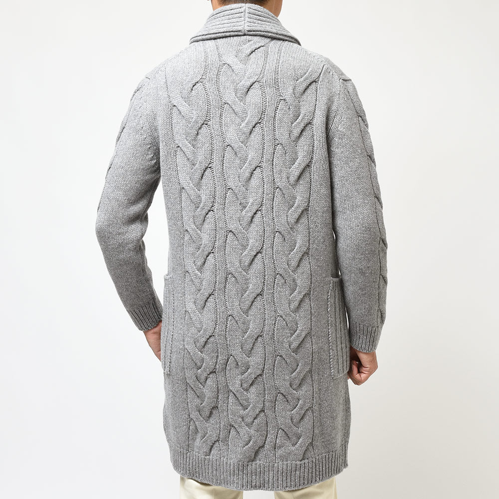 Settefili Cashmere セッテフィーリ カシミア ウール カシミヤ ケーブル ショールカラー ロングニットカーディガン