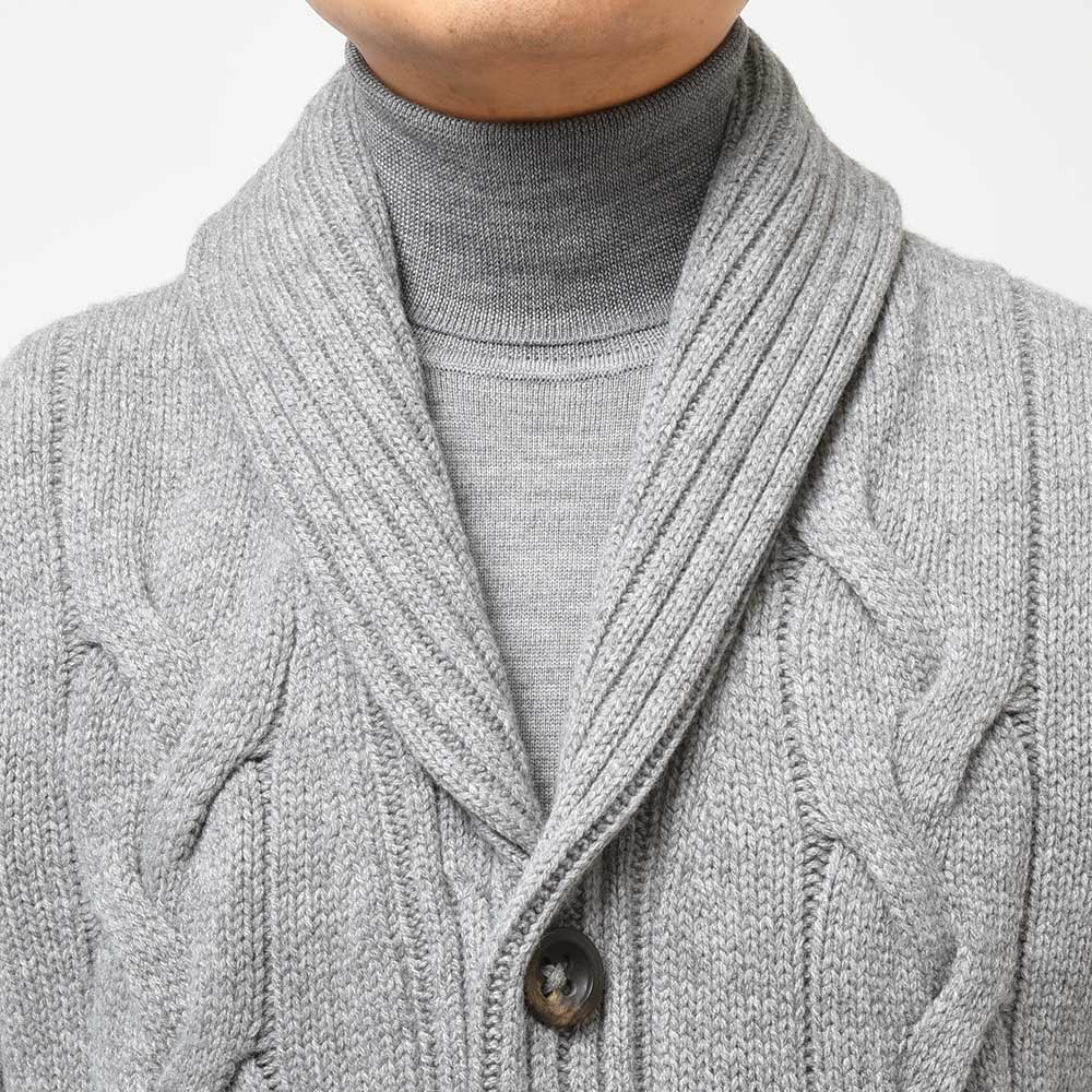 Settefili Cashmere セッテフィーリ カシミア ウール カシミヤ ケーブル ショールカラー ロングニットカーディガン
