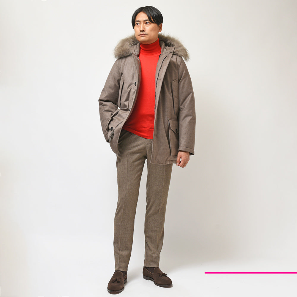WOOLRICH ウールリッチ LORO PIANA NEW ARCTIC PARAKA ロロピアーナニューアークティックパーカ ウール シルク ダウンジャケット WOOU0001