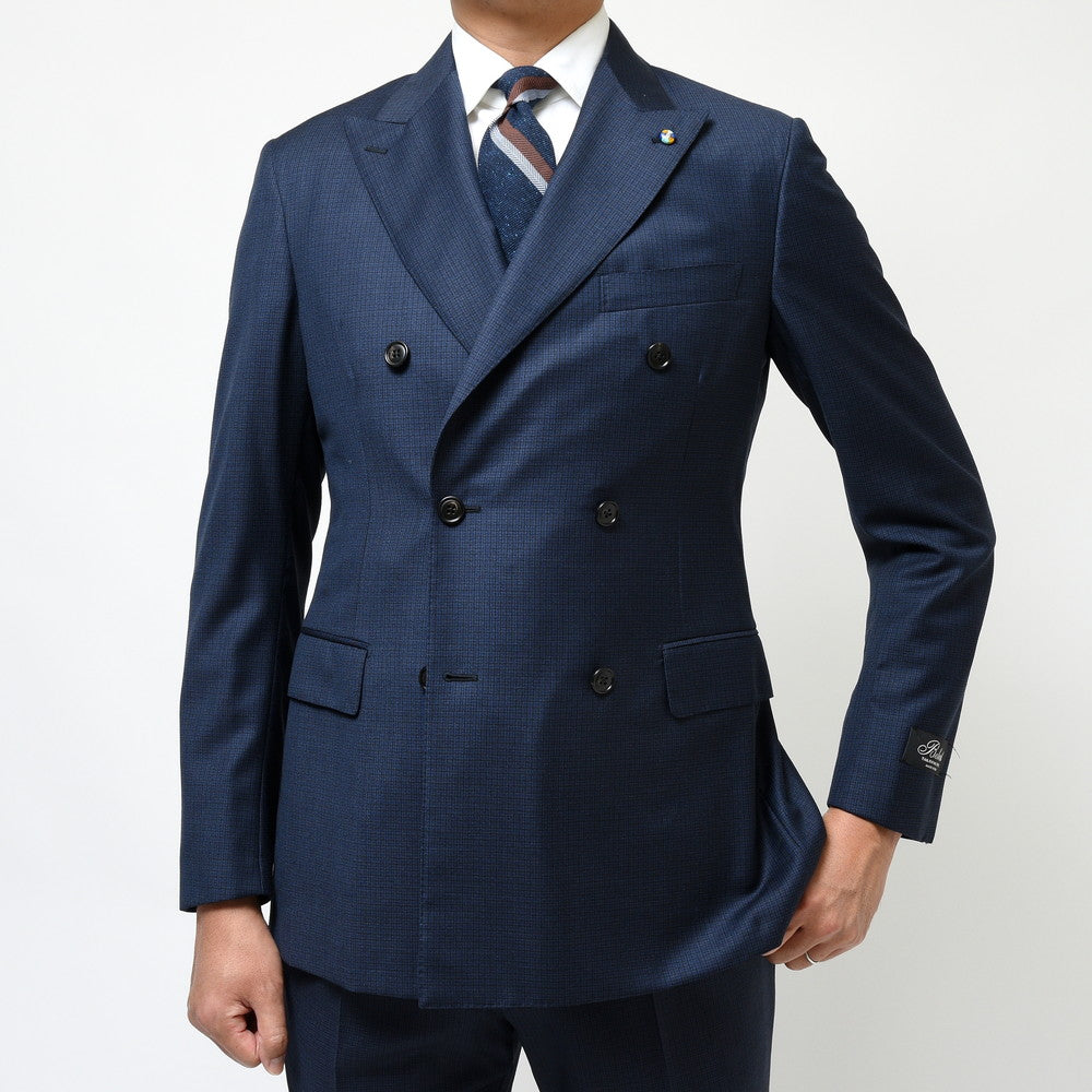 Belvest(ベルベスト) SUPER130's ウールオーバーチェック6B1プリーツダブルスーツ A310S-1127