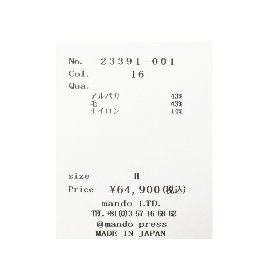 mando(マンド) ミドルゲージアルパカウールハイネックラインニット 23391-001