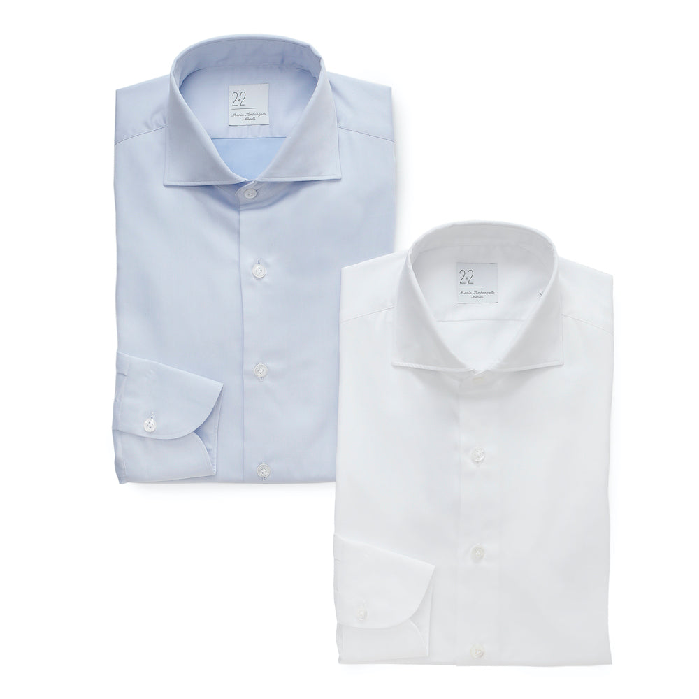 マリア・サンタンジェロ / イージーケア コットンピケ ワイドカラー シャツ/MARCO/SUPER SLIM FIT/F3405454
