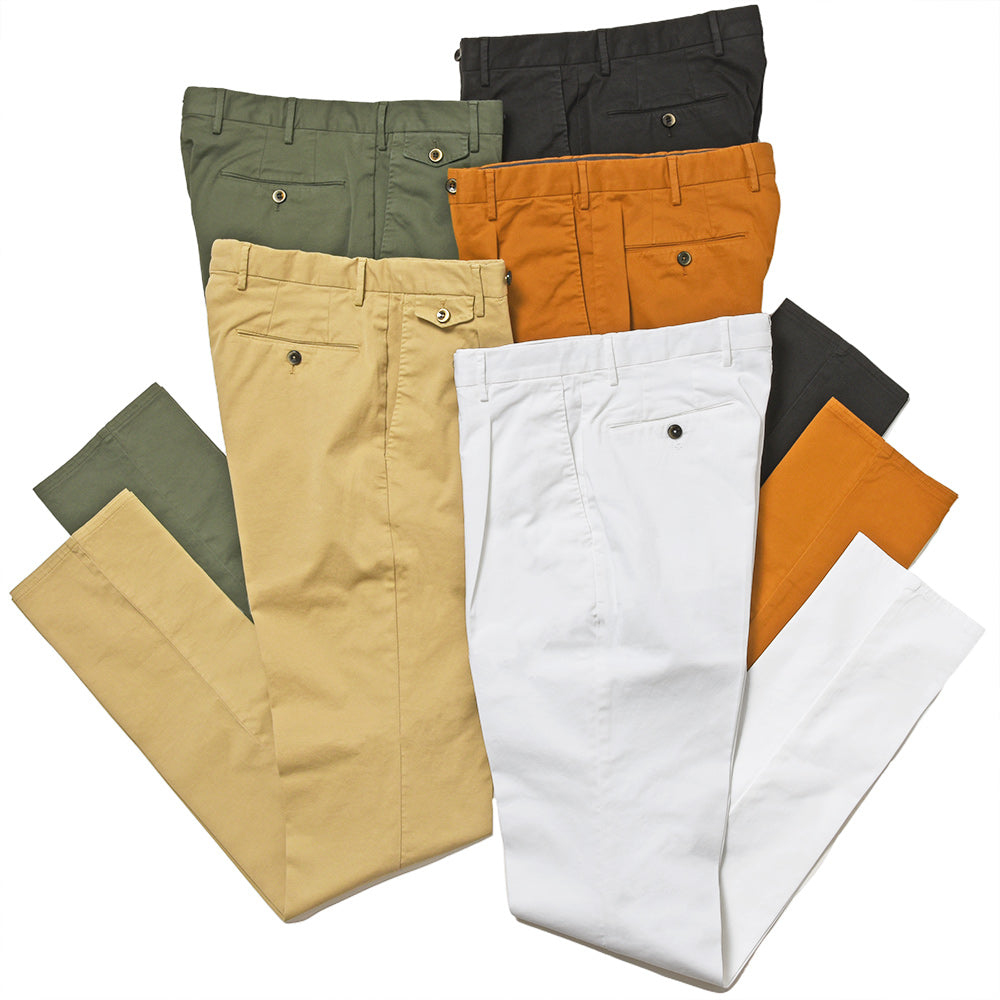 PT TORINO ピーティー トリノ 4シーズン コットン ストレッチ ツイル ガーメントダイ 1プリーツ パンツ GENTLEMAN FIT