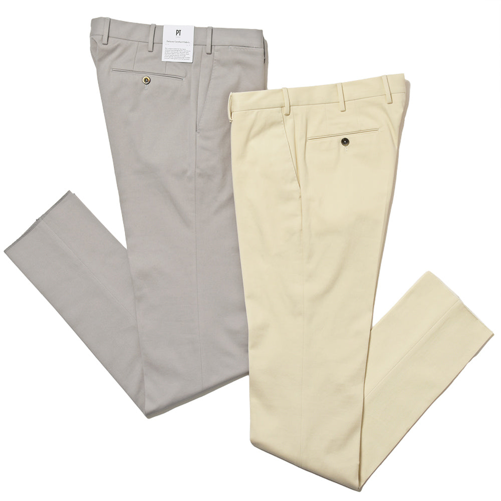 PT TORINO ピーティー トリノ コットン カシミヤ ストレッチ ギャバジン ノープリーツ パンツ SUPERSLIM FIT