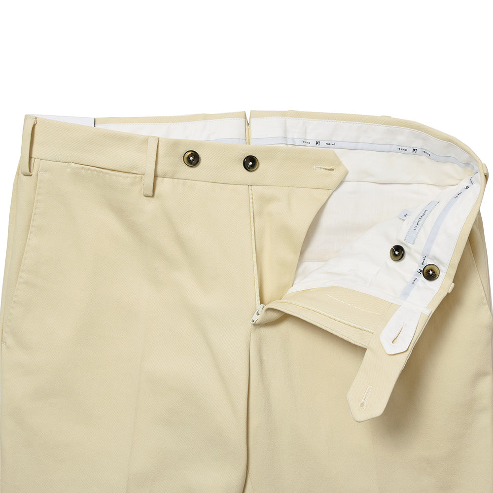 PT TORINO ピーティー トリノ コットン カシミヤ ストレッチ ギャバジン ノープリーツ パンツ SUPERSLIM FIT