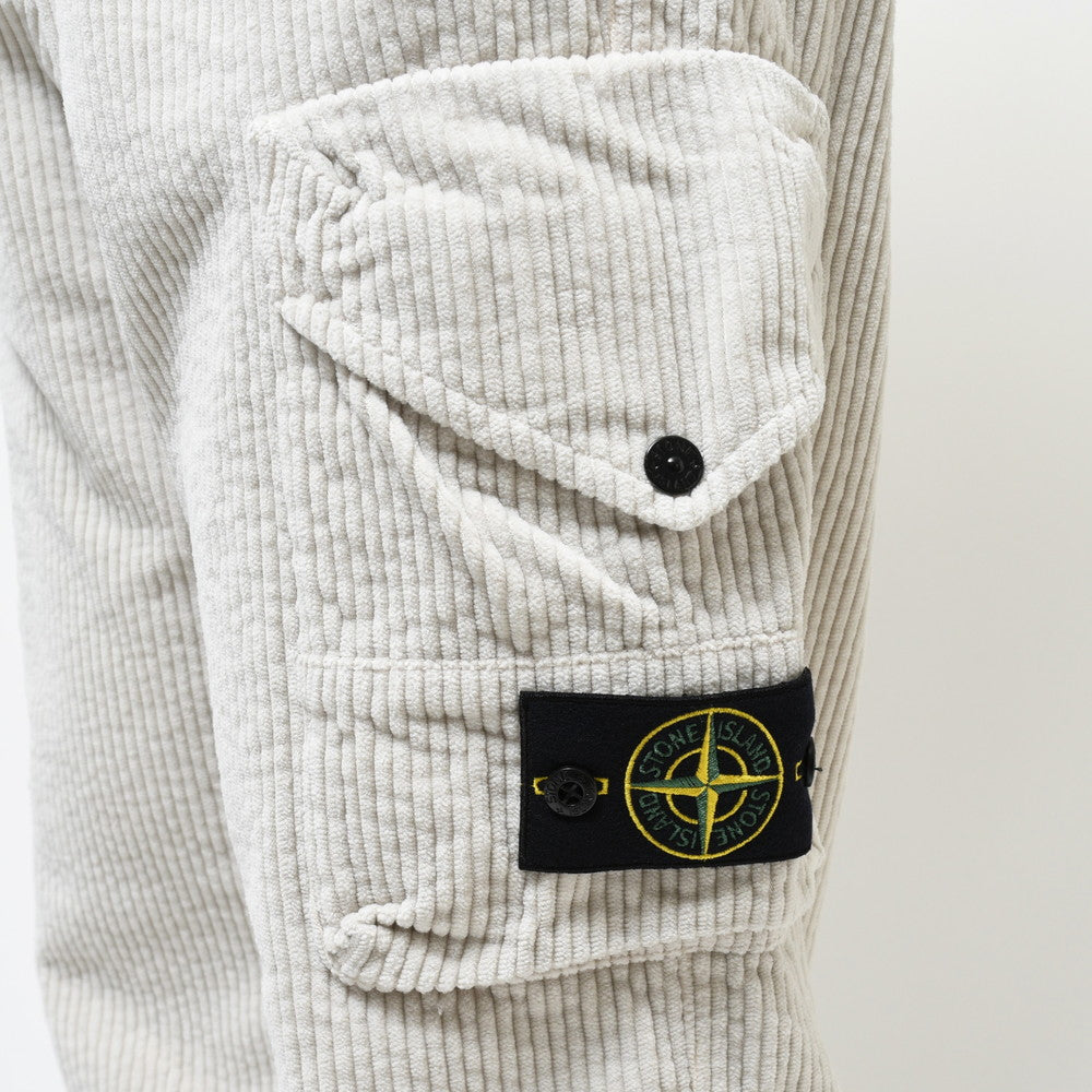 STONE ISLAND(ストーンアイランド) ガーメントダイコットンコーデュロイシャーリングテーパードカーゴパンツ 79-153-26-11