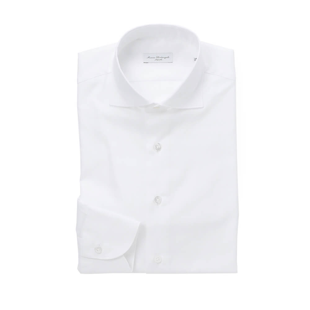 マリア・サンタンジェロ / ナチュラル ストレッチ コットン ツイル ワイドカラー シャツ/MARCO/SLIM FIT/F3405172