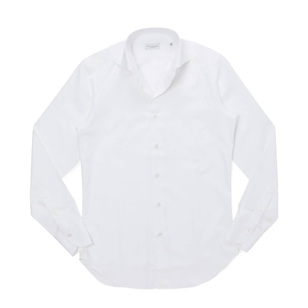 マリア・サンタンジェロ / ナチュラル ストレッチ コットン ツイル カッタウェイカラー シャツ/PARIGI/SLIM FIT/F3405172