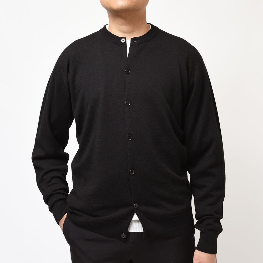 JOHN SMEDLEY ジョンスメドレー A4665 メリノウール 24ゲージ クルーネック ニットカーディガン SWEATER SERIES