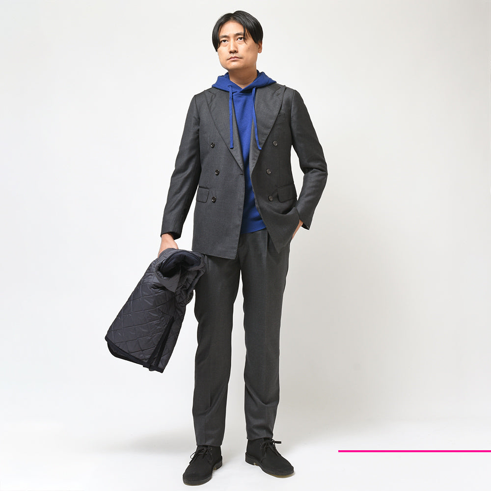 STILE LATINO スティレ ラティーノ LEO ヴァージンウール サージ 1プリーツ ダブル6Bスーツ