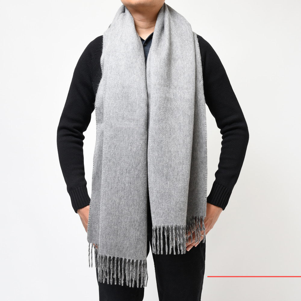 Joshua Ellis(ジョシュア エリス) カシミアチェック×ソリッドダブルフェイス大判ストール D Face Check×Plain