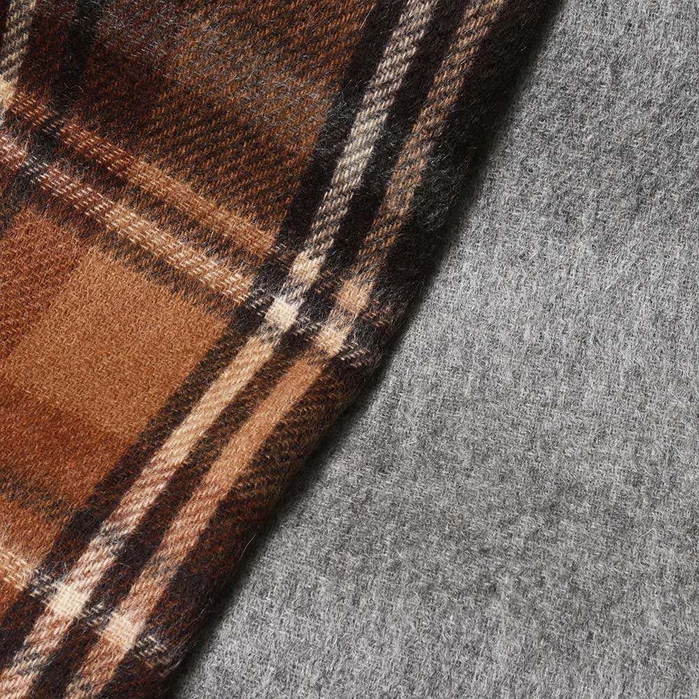 Joshua Ellis(ジョシュア エリス) カシミアチェック×ソリッドダブルフェイス大判ストール D Face Check×Plain