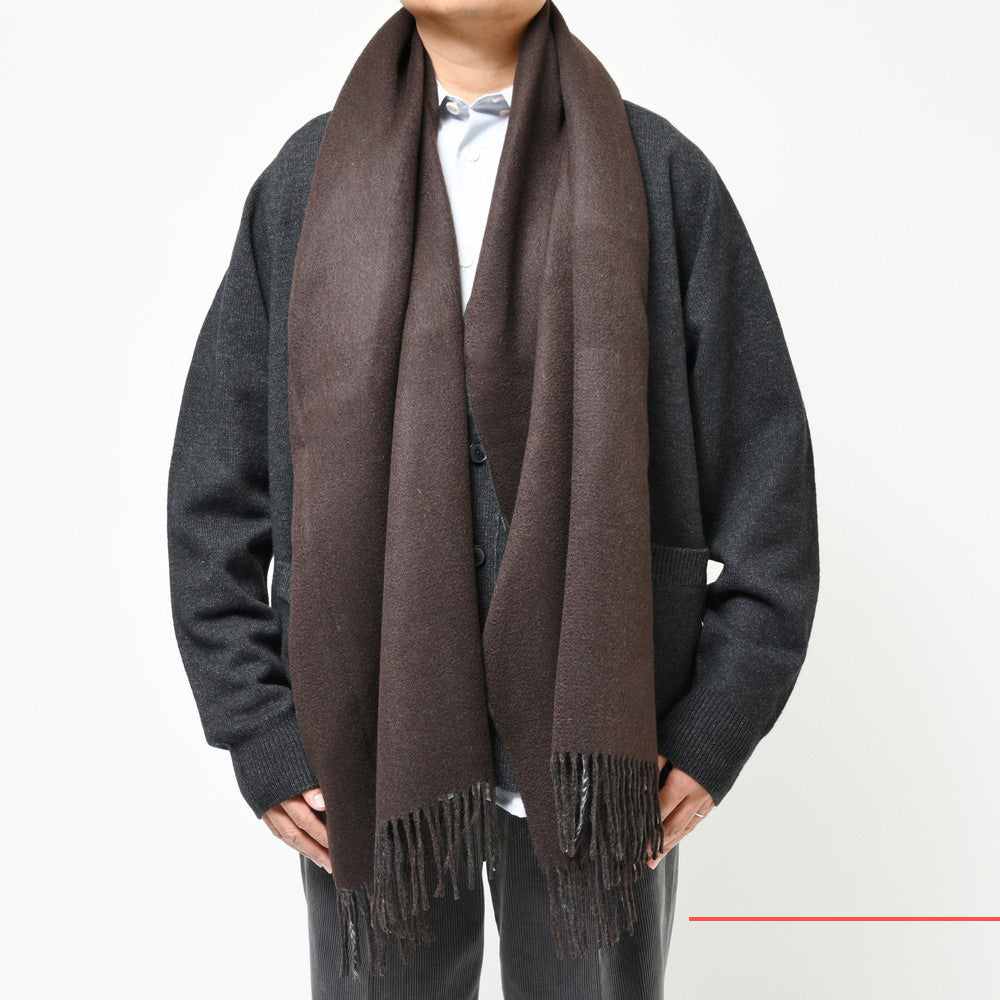 Joshua Ellis(ジョシュア エリス) カシミアチェック×ソリッドダブルフェイス大判ストール D Face Check×Plain