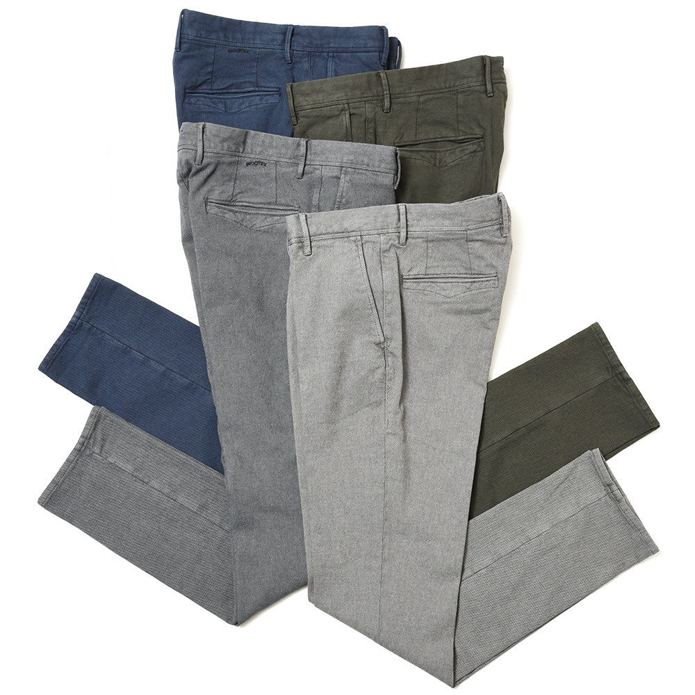 INCOTEX SLACKS(インコテックス スラックス) SLIM FIT ガーメントダイマイクロストラクチャーストレッチコットンテーパードパンツ 470-81591(M)