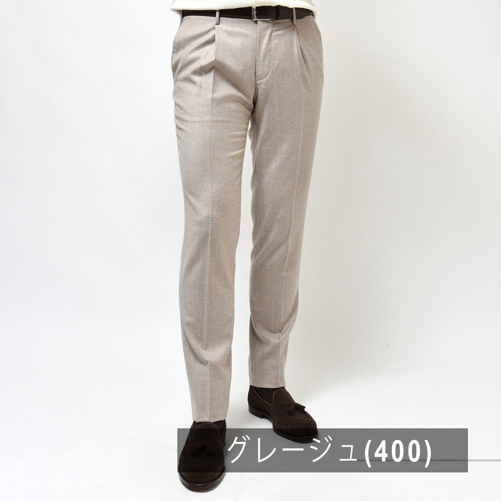 INCOTEX(インコテックス) SLIM FIT SUPER100'sウールサキソニーソリッド1プリーツテーパードパンツ 1T0031-1645A