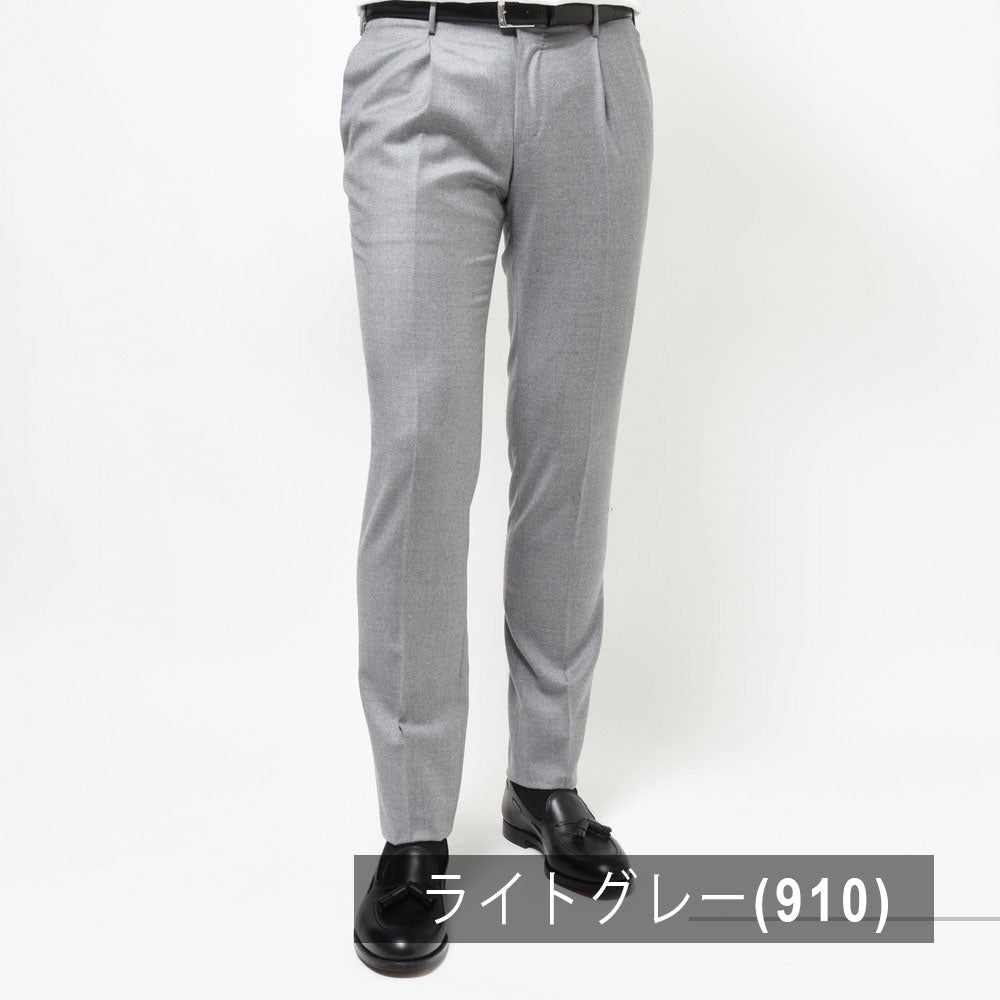 INCOTEX(インコテックス) SLIM FIT SUPER100'sウールサキソニーソリッド1プリーツテーパードパンツ 1T0031-1645A