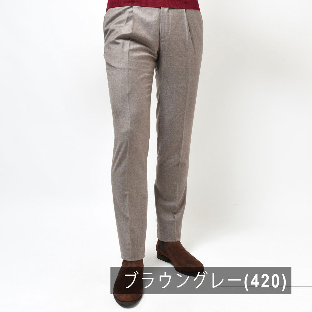 INCOTEX(インコテックス) SLIM FIT SUPER100'sウールサキソニーソリッド1プリーツテーパードパンツ 1T0031-1645A