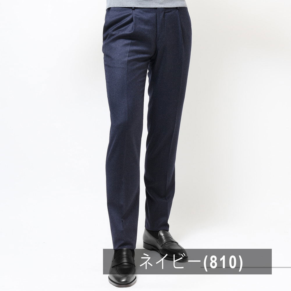 INCOTEX(インコテックス) SLIM FIT SUPER100'sウールサキソニーソリッド1プリーツテーパードパンツ 1T0031-1645A