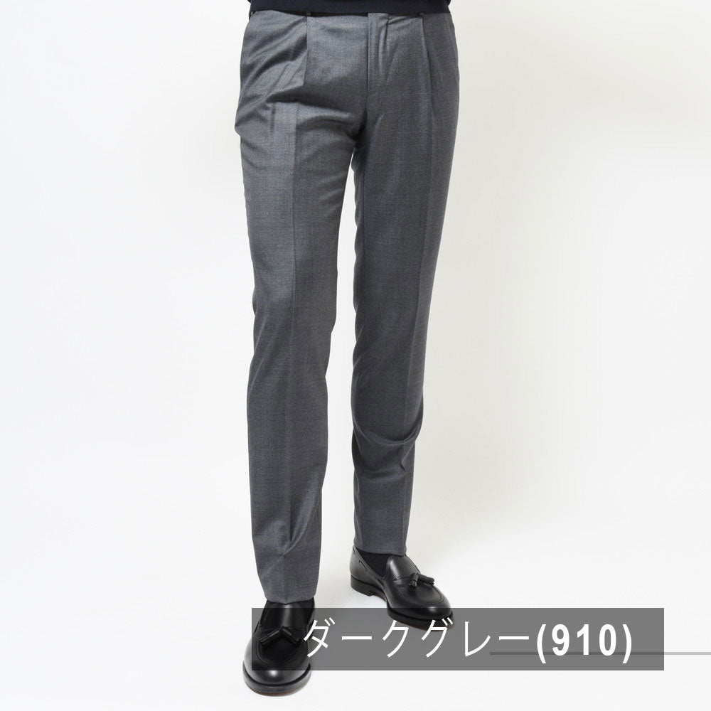INCOTEX(インコテックス) SLIM FIT SUPER100'sウールシャークスキン1プリーツテーパードパンツ 1T0031-1010A