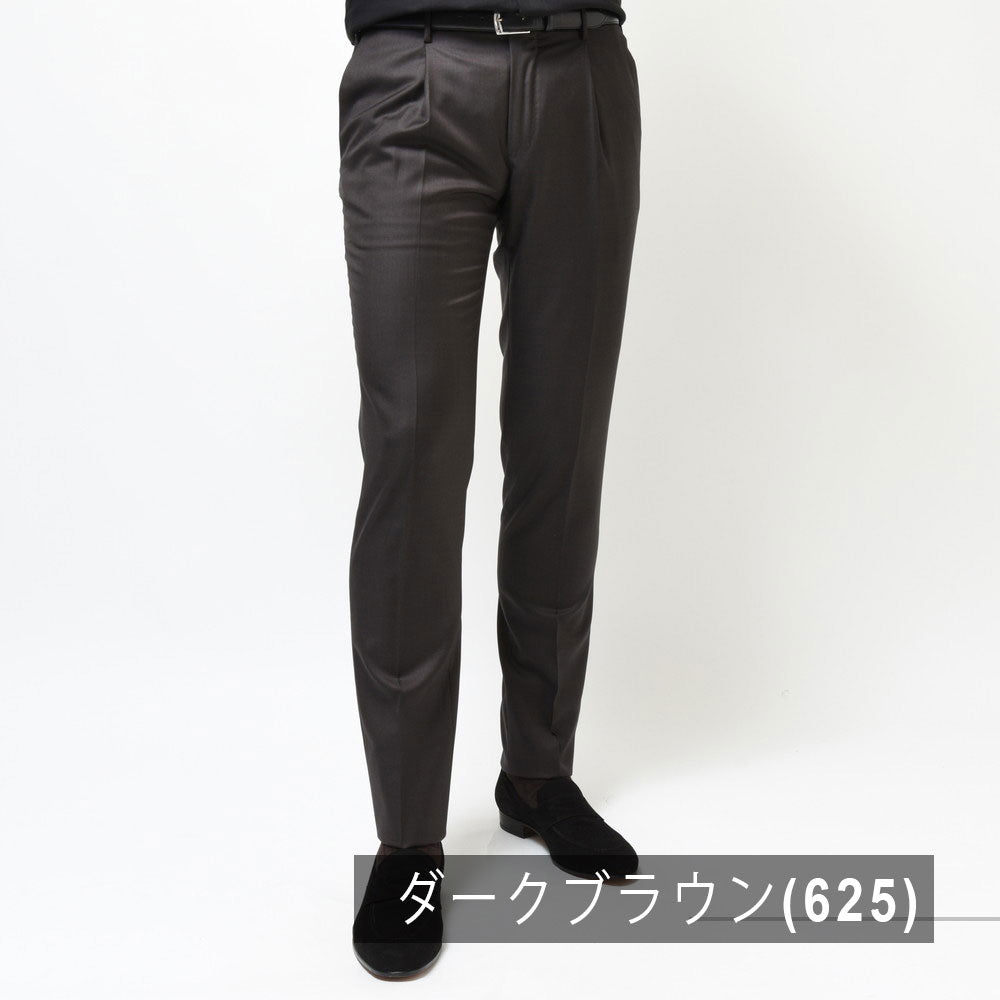 INCOTEX(インコテックス) SLIM FIT SUPER100'sウールシャークスキン1プリーツテーパードパンツ 1T0031-1010A