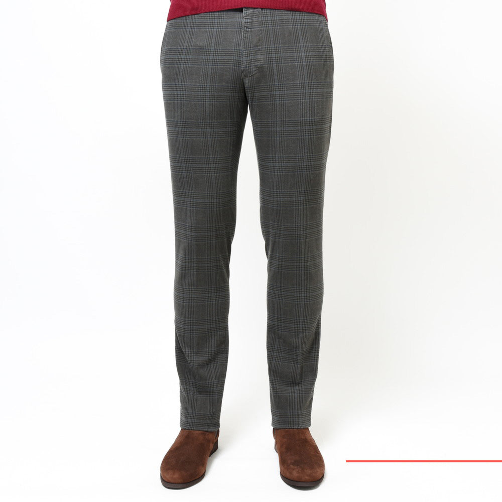 INCOTEX SLACKS(インコテックス スラックス) SLIM FIT ガーメントダイストレッチコットンオーバーチェックテーパードパンツ 470-81587