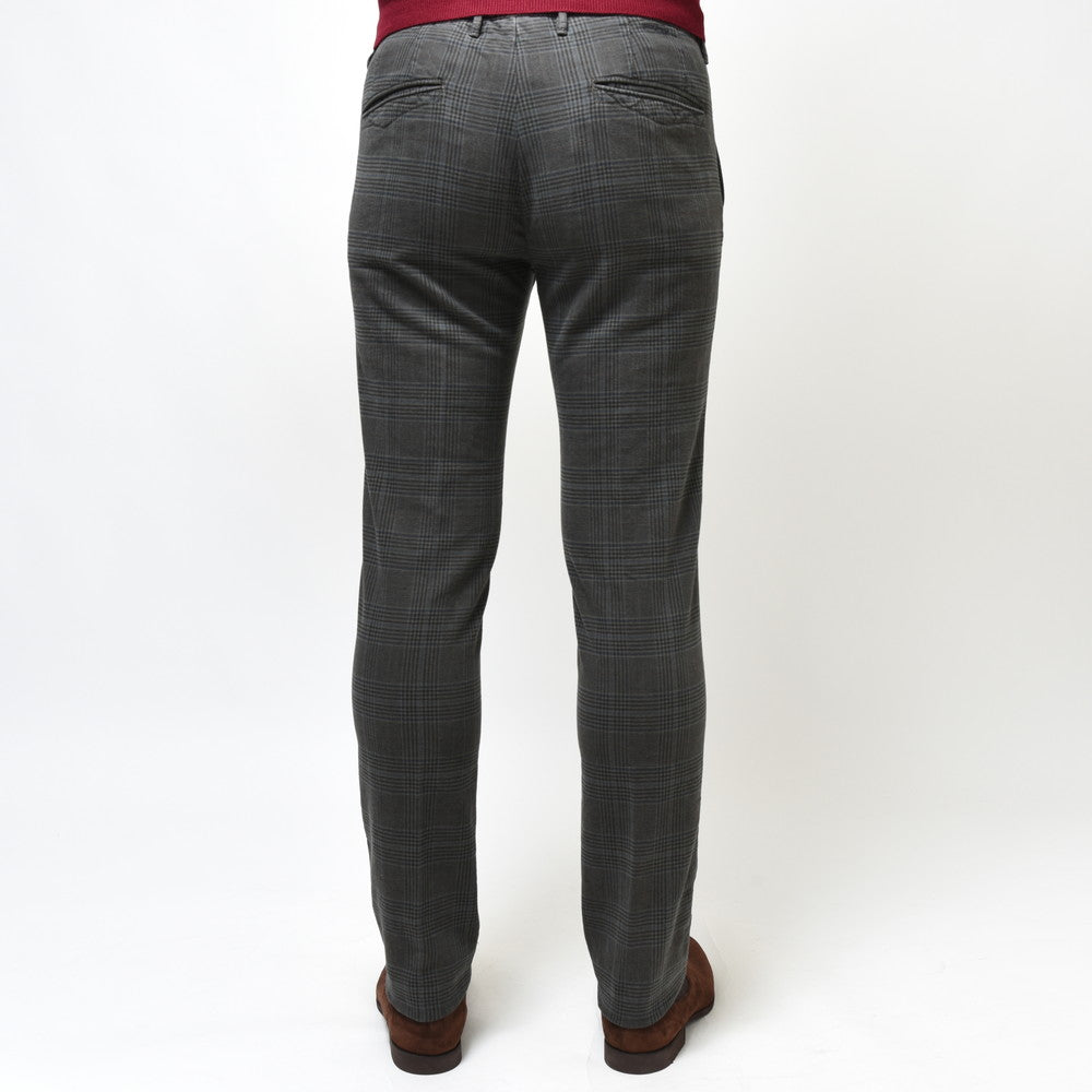 INCOTEX SLACKS(インコテックス スラックス) SLIM FIT ガーメントダイストレッチコットンオーバーチェックテーパードパンツ 470-81587