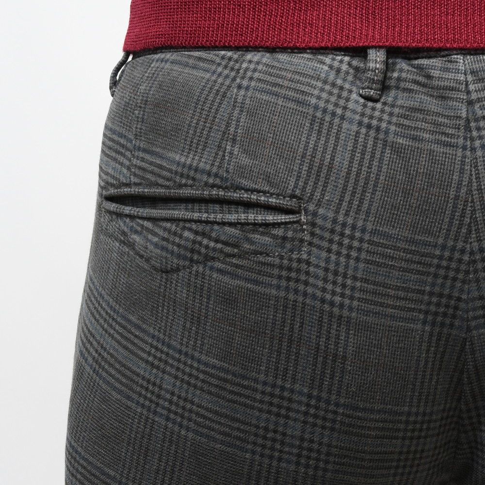 INCOTEX SLACKS(インコテックス スラックス) SLIM FIT ガーメントダイストレッチコットンオーバーチェックテーパードパンツ 470-81587