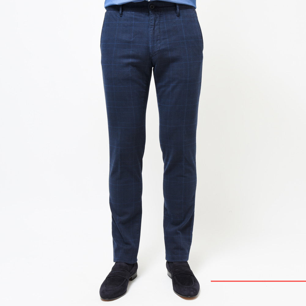 INCOTEX SLACKS(インコテックス スラックス) SLIM FIT ガーメントダイストレッチコットンオーバーチェックテーパードパンツ 470-81587