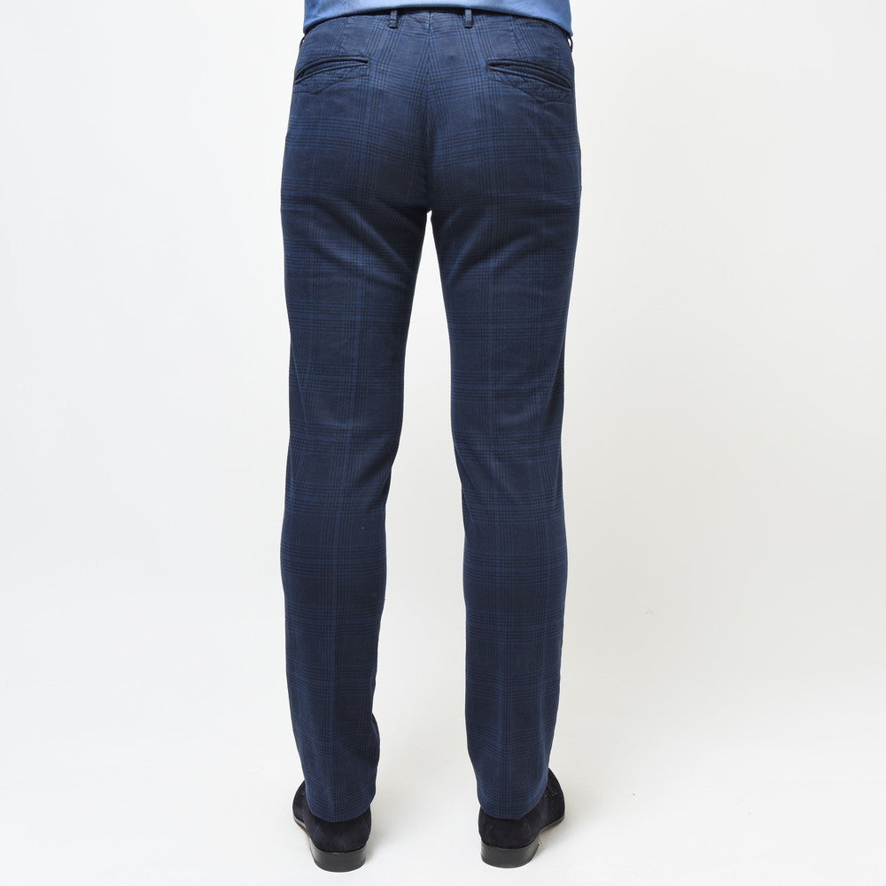 INCOTEX SLACKS(インコテックス スラックス) SLIM FIT ガーメントダイストレッチコットンオーバーチェックテーパードパンツ 470-81587