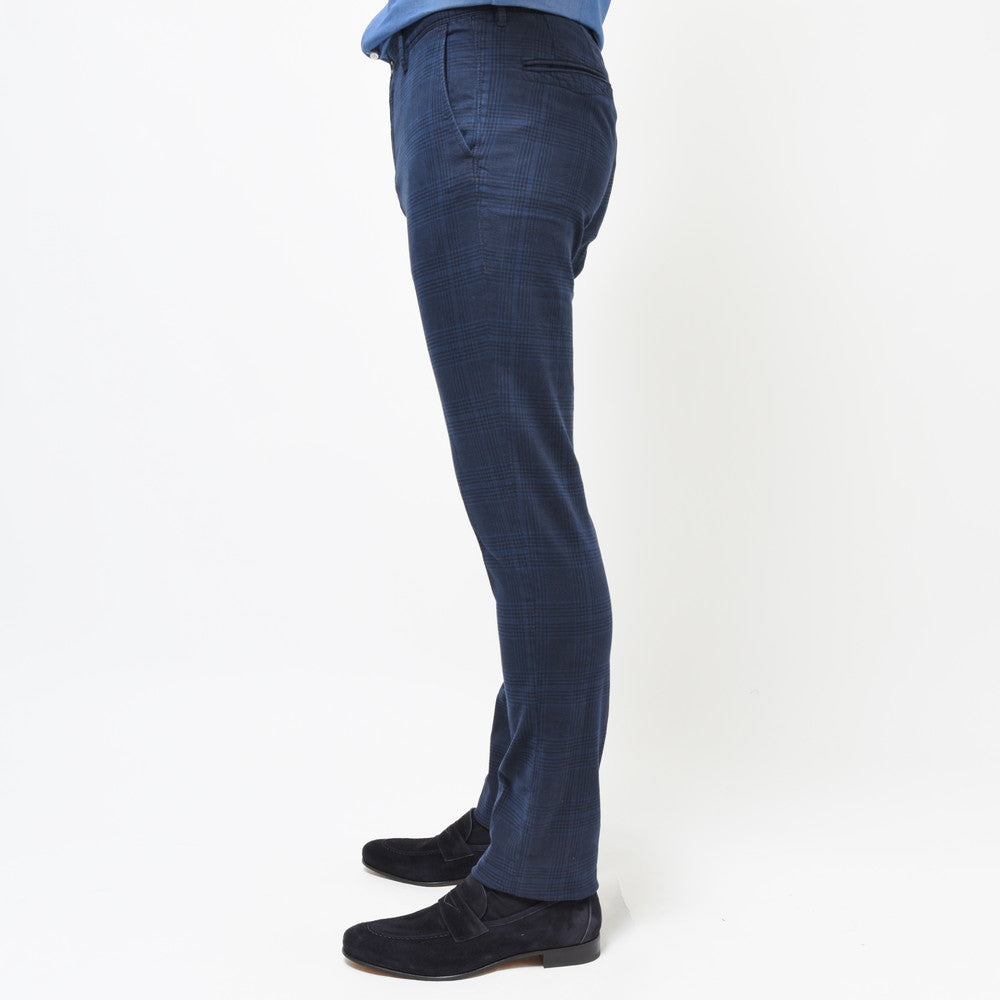 INCOTEX SLACKS(インコテックス スラックス) SLIM FIT ガーメントダイストレッチコットンオーバーチェックテーパードパンツ 470-81587