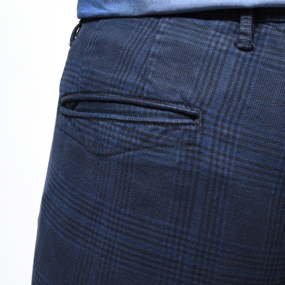 INCOTEX SLACKS(インコテックス スラックス) SLIM FIT ガーメントダイストレッチコットンオーバーチェックテーパードパンツ 470-81587