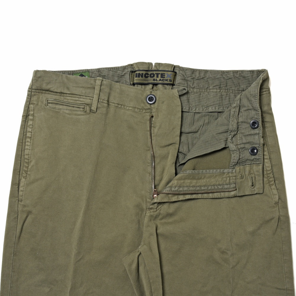 INCOTEX SLACKS(インコテックス スラックス) TAPERED FIT ガーメントダイストレッチコットンサテンテーパードパンツ 470-81528(M)