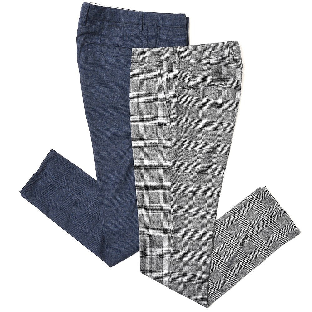 INCOTEX SLACKS(インコテックス スラックス) SLIM FIT ウォッシュドストレッチウールグレンチェックテーパードパンツ 470-81583(M)