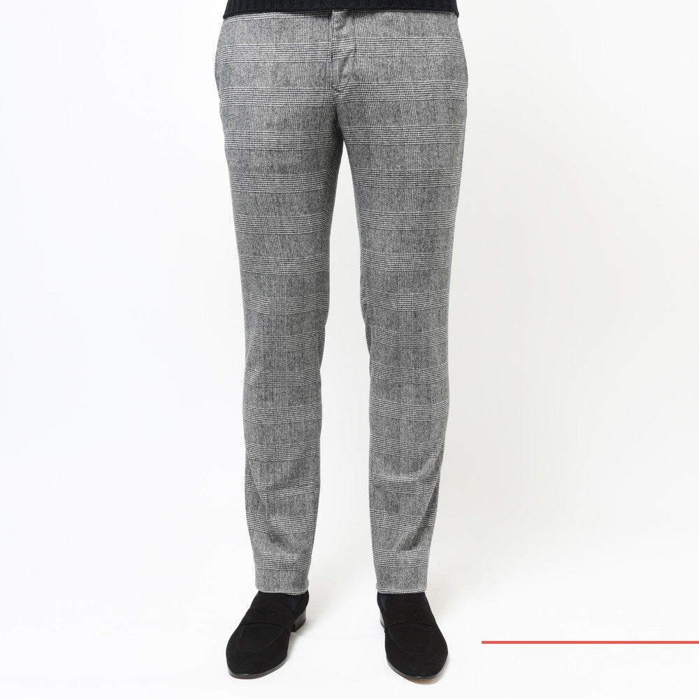 INCOTEX SLACKS(インコテックス スラックス) SLIM FIT ウォッシュドストレッチウールグレンチェックテーパードパンツ 470-81583(M)