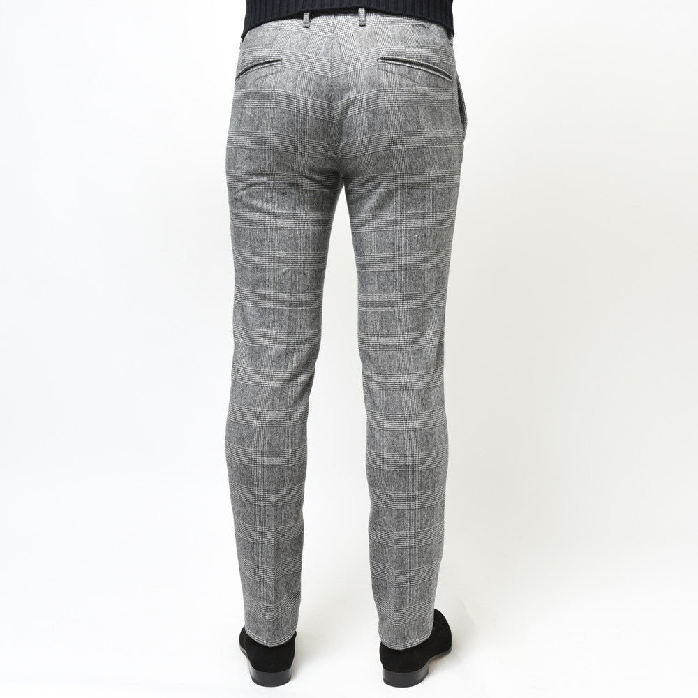 INCOTEX SLACKS(インコテックス スラックス) SLIM FIT ウォッシュドストレッチウールグレンチェックテーパードパンツ 470-81583(M)