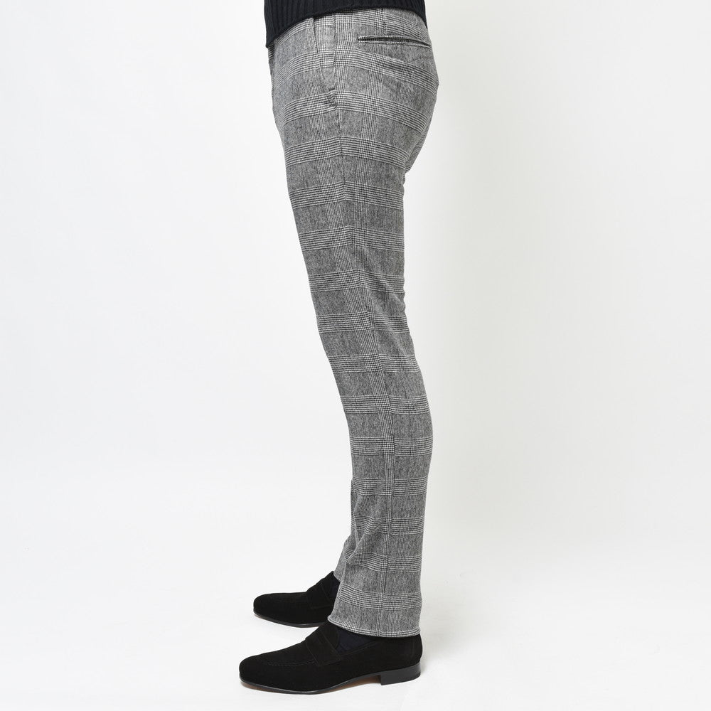 INCOTEX SLACKS(インコテックス スラックス) SLIM FIT ウォッシュドストレッチウールグレンチェックテーパードパンツ 470-81583(M)