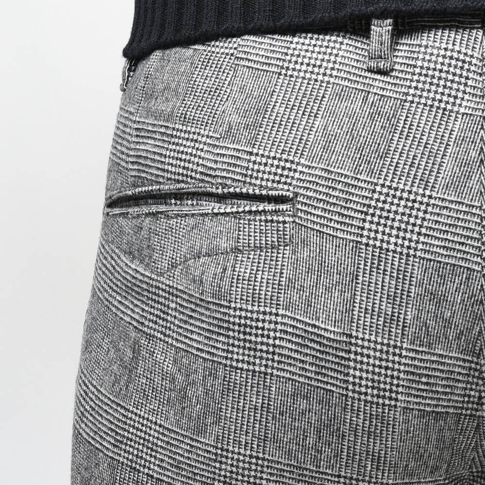INCOTEX SLACKS(インコテックス スラックス) SLIM FIT ウォッシュドストレッチウールグレンチェックテーパードパンツ 470-81583(M)