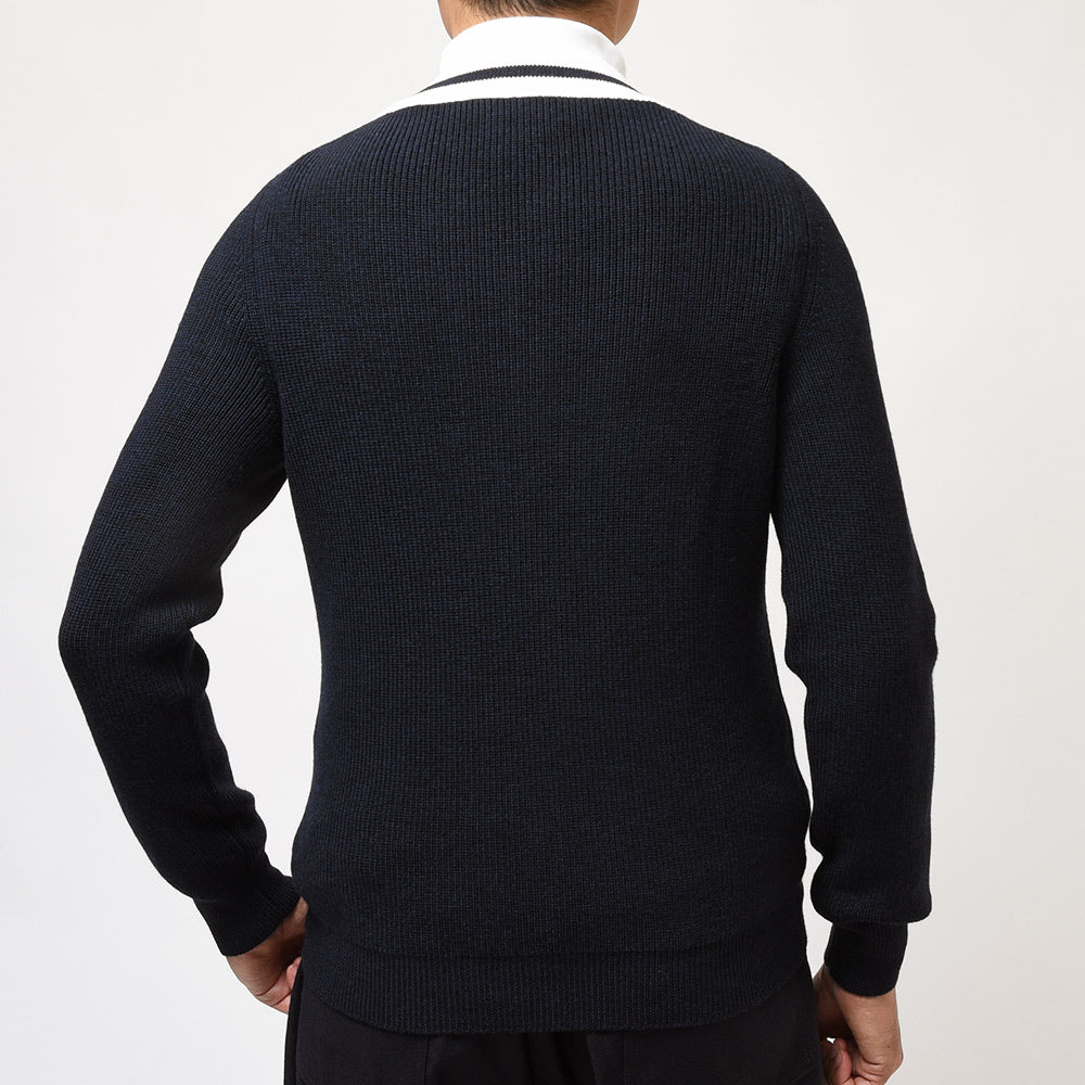 Settefili Cashmere セッテフィーリ カシミア ウール ミドルゲージ Vネック チルデンニット