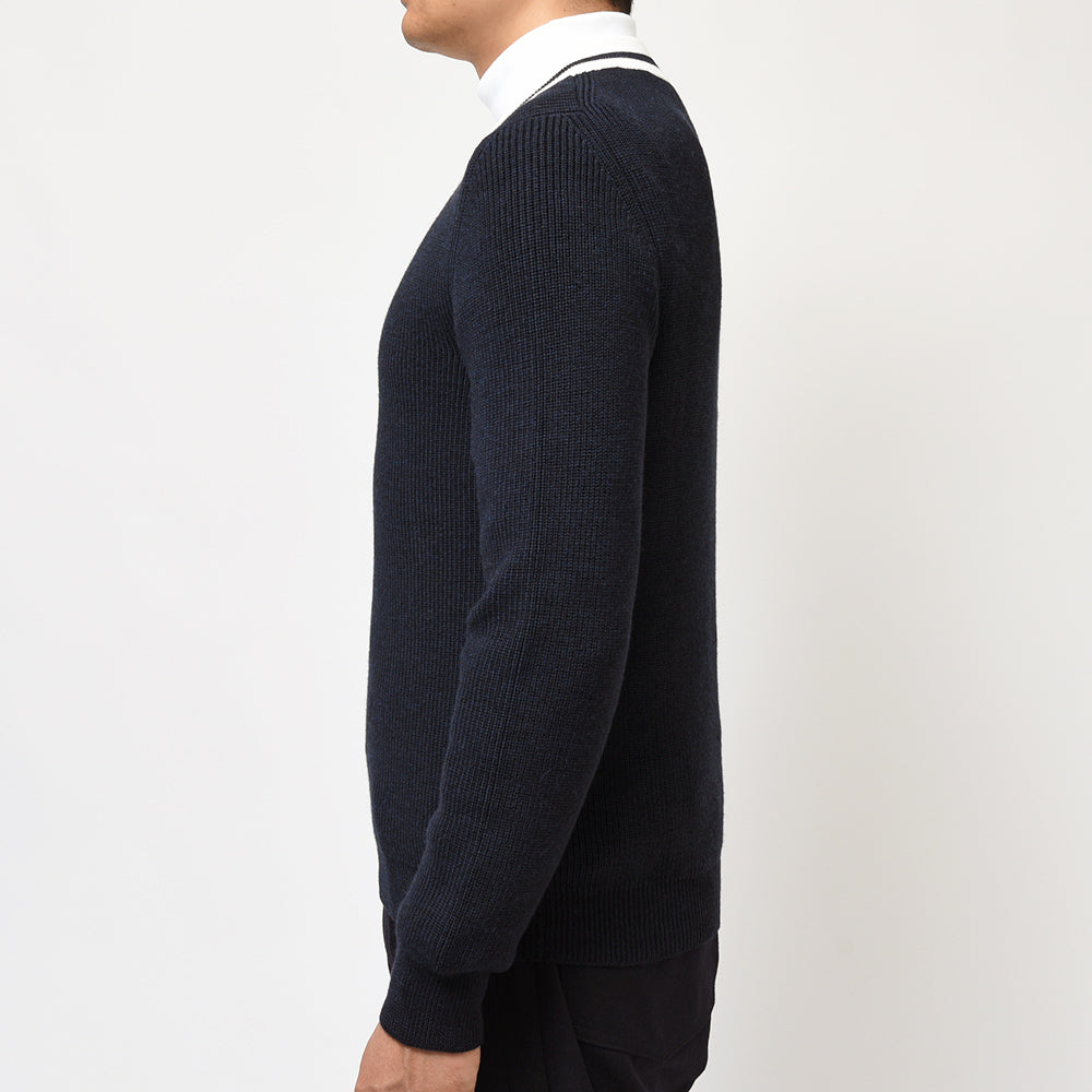 Settefili Cashmere セッテフィーリ カシミア ウール ミドルゲージ Vネック チルデンニット