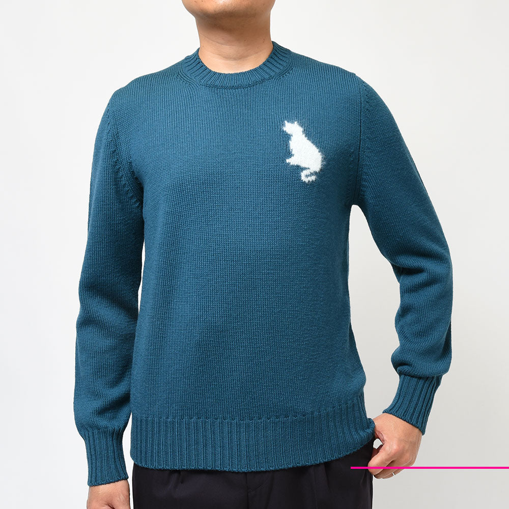 PT TORINO ピーティー トリノ ウール ミドルゲージ キャット クルーネック ニット