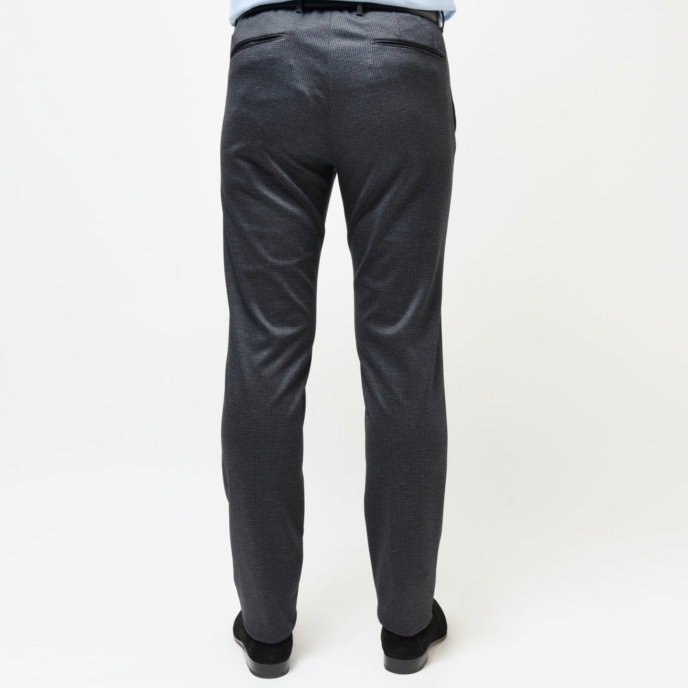 INCOTEX(インコテックス) SLIM FIT ウォッシャブルテクノウールジャージハウンドトゥーステーパードシャーリングパンツ 470-81560