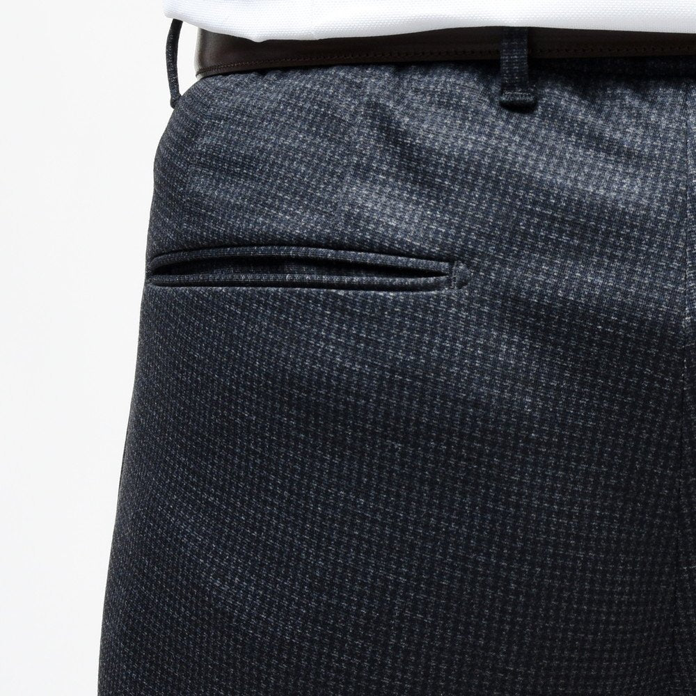 INCOTEX(インコテックス) SLIM FIT ウォッシャブルテクノウールジャージハウンドトゥーステーパードシャーリングパンツ 470-81560