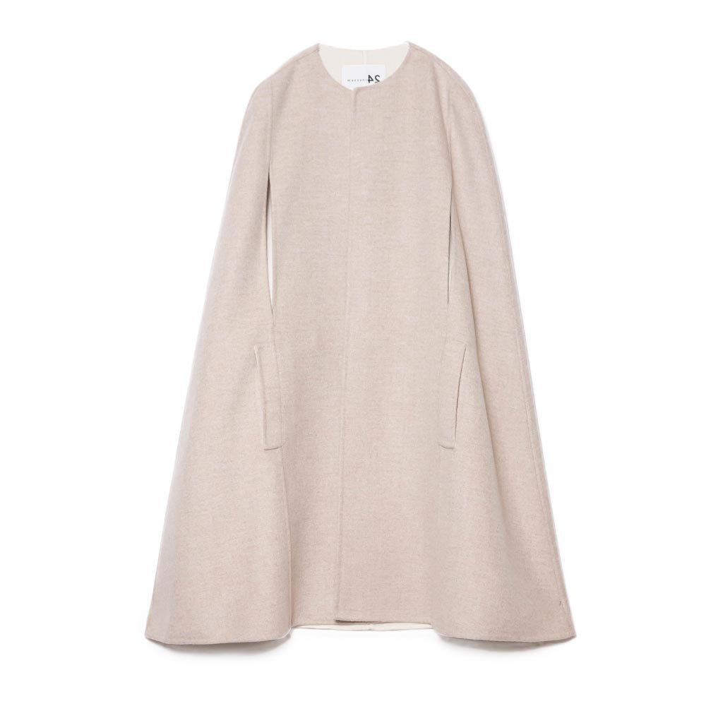 manzoni24(マンゾーニ)<BR>23M429/DB1 ウールカシミア ノーカラーコート