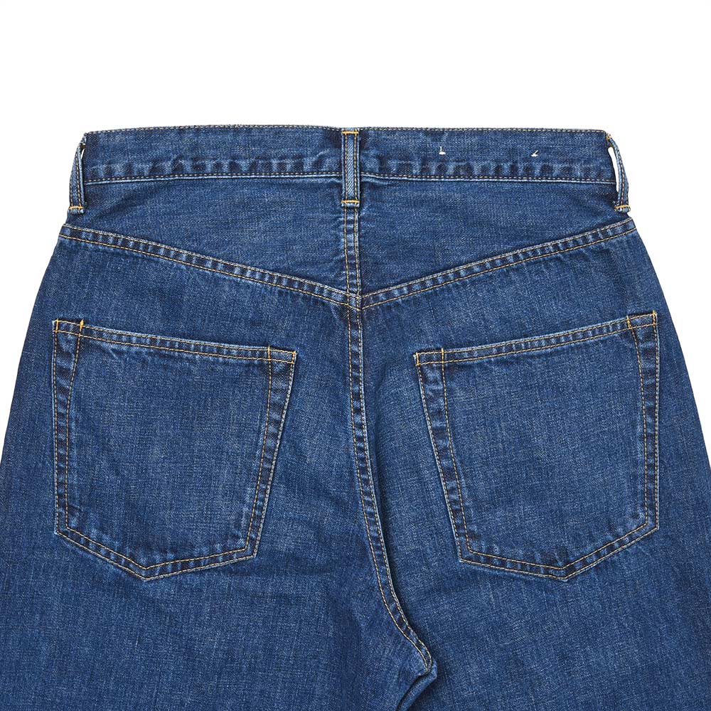 SCYE BASICS サイベーシックス セルビッジデニム ユーズドウォッシュ ワイドデニムパンツ