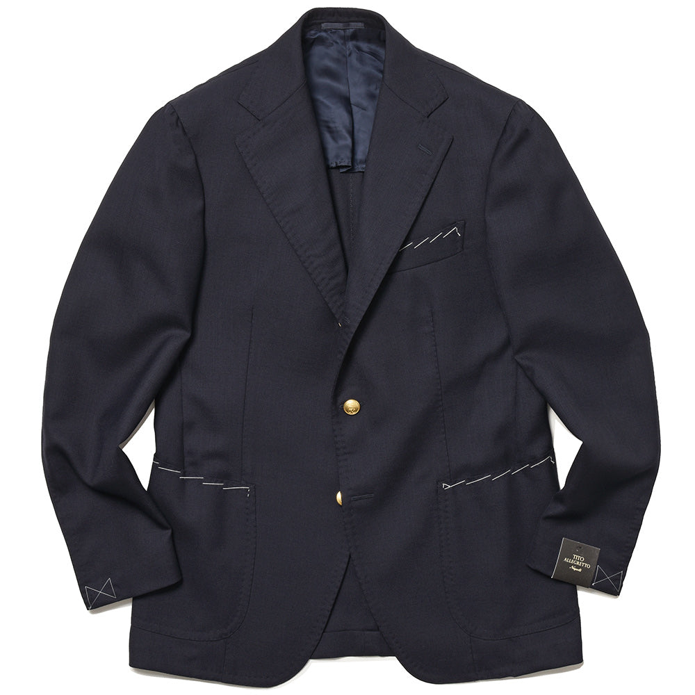 TITO ALLEGRETTO ティト アレグレット ヴァージンウール ホップサック ゴールドメタルボタン シングル3Bジャケット