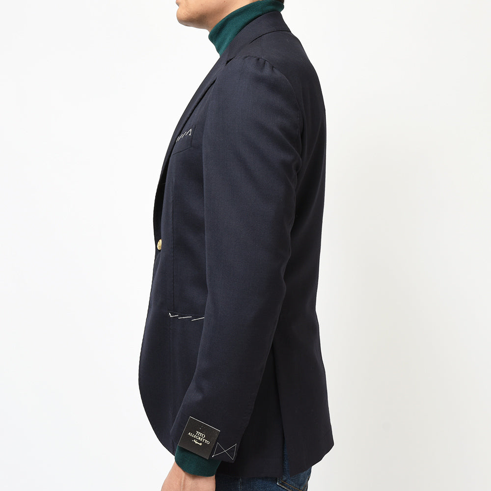 TITO ALLEGRETTO ティト アレグレット ヴァージンウール ホップサック ゴールドメタルボタン シングル3Bジャケット