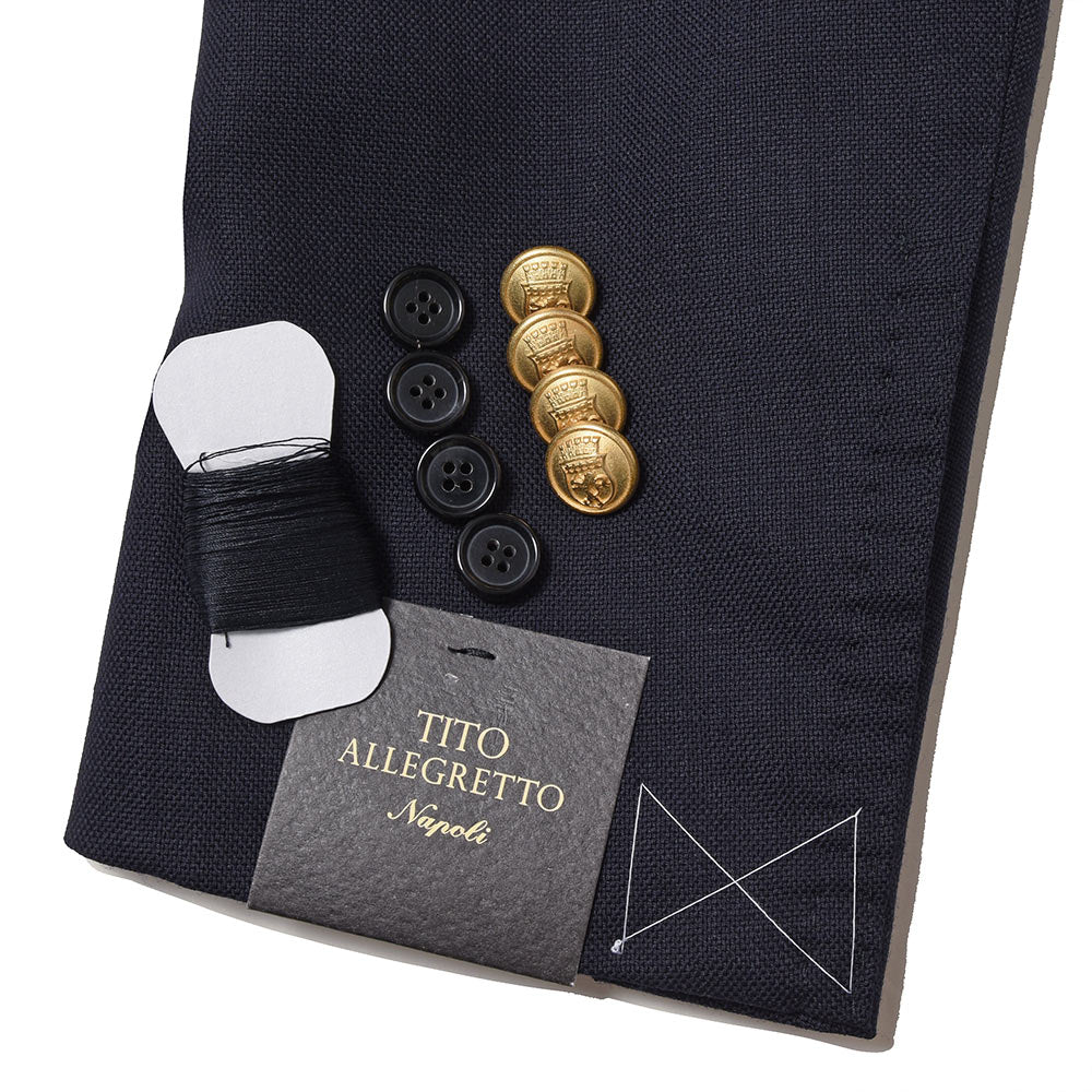 TITO ALLEGRETTO ティト アレグレット ヴァージンウール ホップサック ゴールドメタルボタン シングル3Bジャケット
