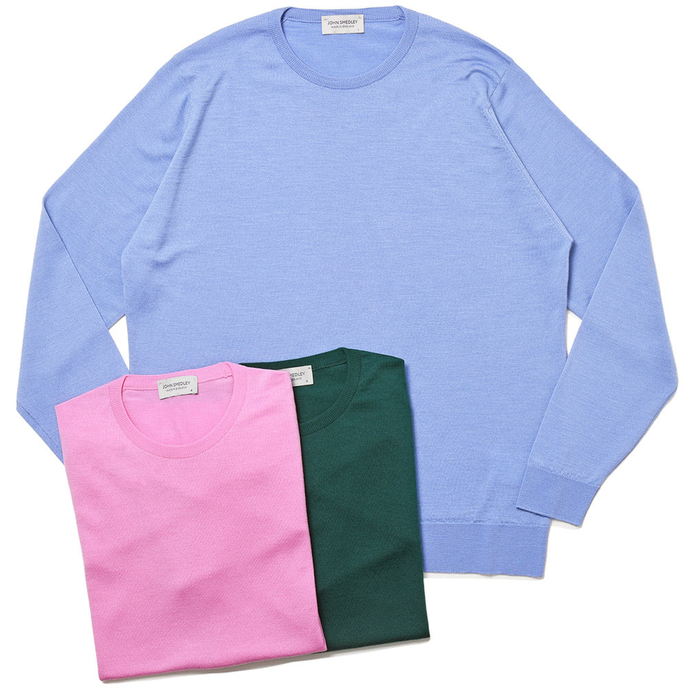 JOHN SMEDLEY ジョンスメドレー SCANLAN メリノウール 30ゲージ クルーネック ニット MODERN FIT