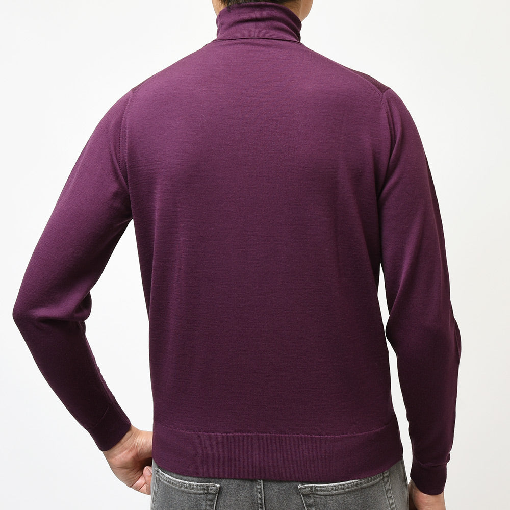 JOHN SMEDLEY ジョンスメドレー LEVINE メリノウール 30ゲージ タートルネック ニット MODERN FIT